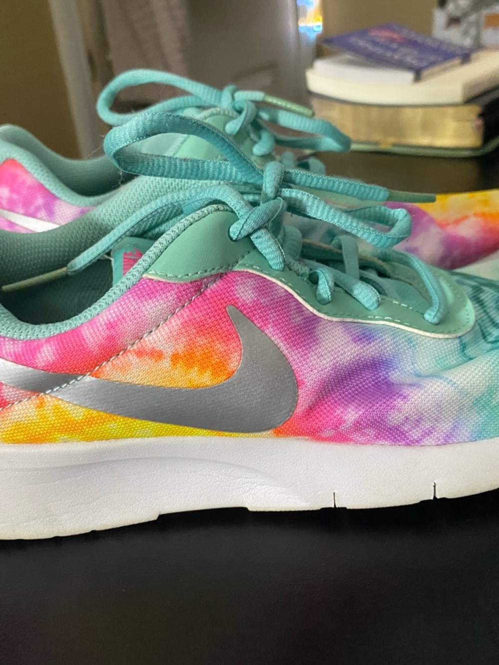 Nike Kids Tie-Dye Sneakers - Aqua, Pink, Yellow, Purple